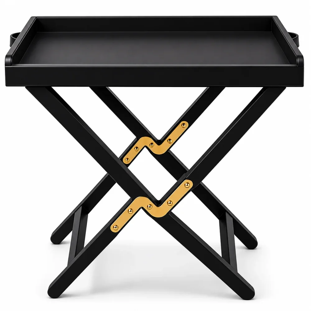 Croco-Textured Foldable Butler Tray Table - Furniture & Interiors by SB Leather & Home Furnishing LLP