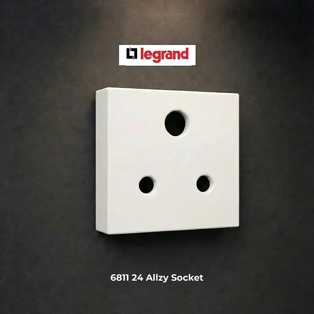 Legrand Allzy 24A 3 Pin Modular Wall Mount Electric Socket - Electronics & Electrical by Shravan Industrial Solutions