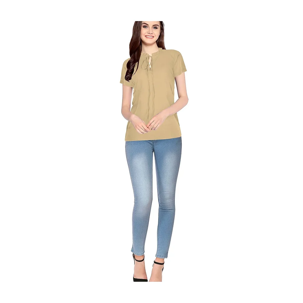 Crepe Sleeveless Designer Top for Girls - Textiles & Apparel by Cara Exim
