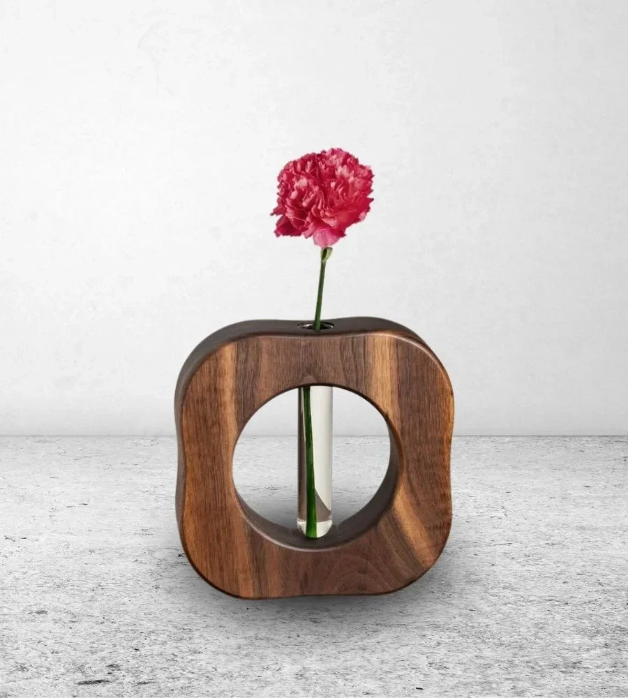 Acacia Wood Vase for Desk and Table Decor - Home & Kitchen by Razvi Exports
