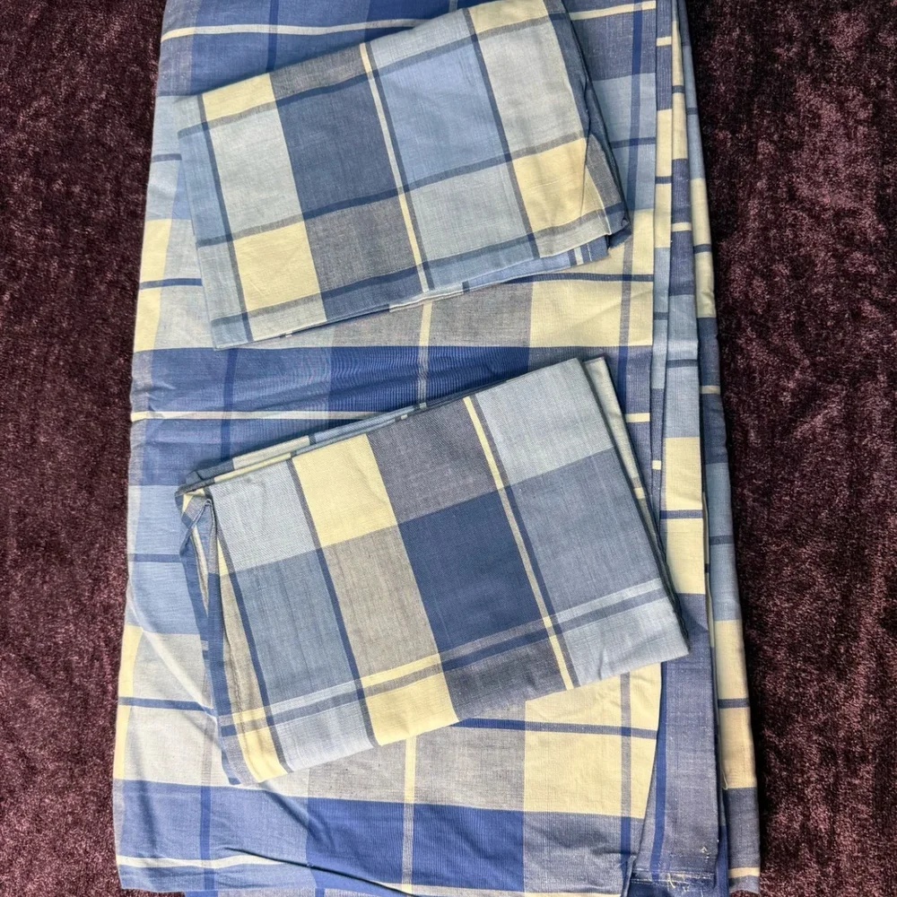 Navy Blue Handloom Bedsheet Pillow Cover Set - Textiles & Apparel by Ains Overseas