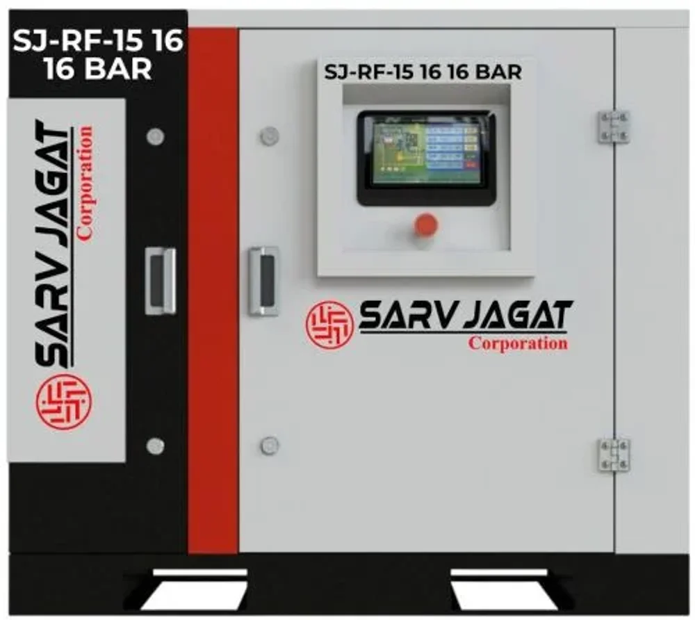 15 HP 16 Bar SJ-RF-15 16 Screw Air Compressor - Machinery & Equipment by Sarv Jagat Corp.