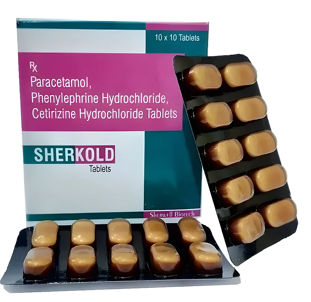 Cetirizine Phenylephrine Paracetamol Tablets - Healthcare & Medical by Sherwell Biotech
