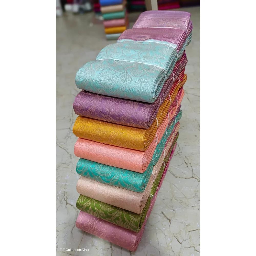 Rose Pink Zari Jacquard Saree with Blouse Piece - Textiles & Apparel by F.F Collection