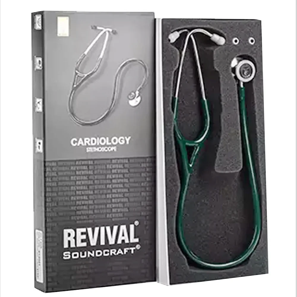 Revival Soundcraft Stainless Steel Dual Head Stethoscope Green - Healthcare & Medical by Accurate Surgicals