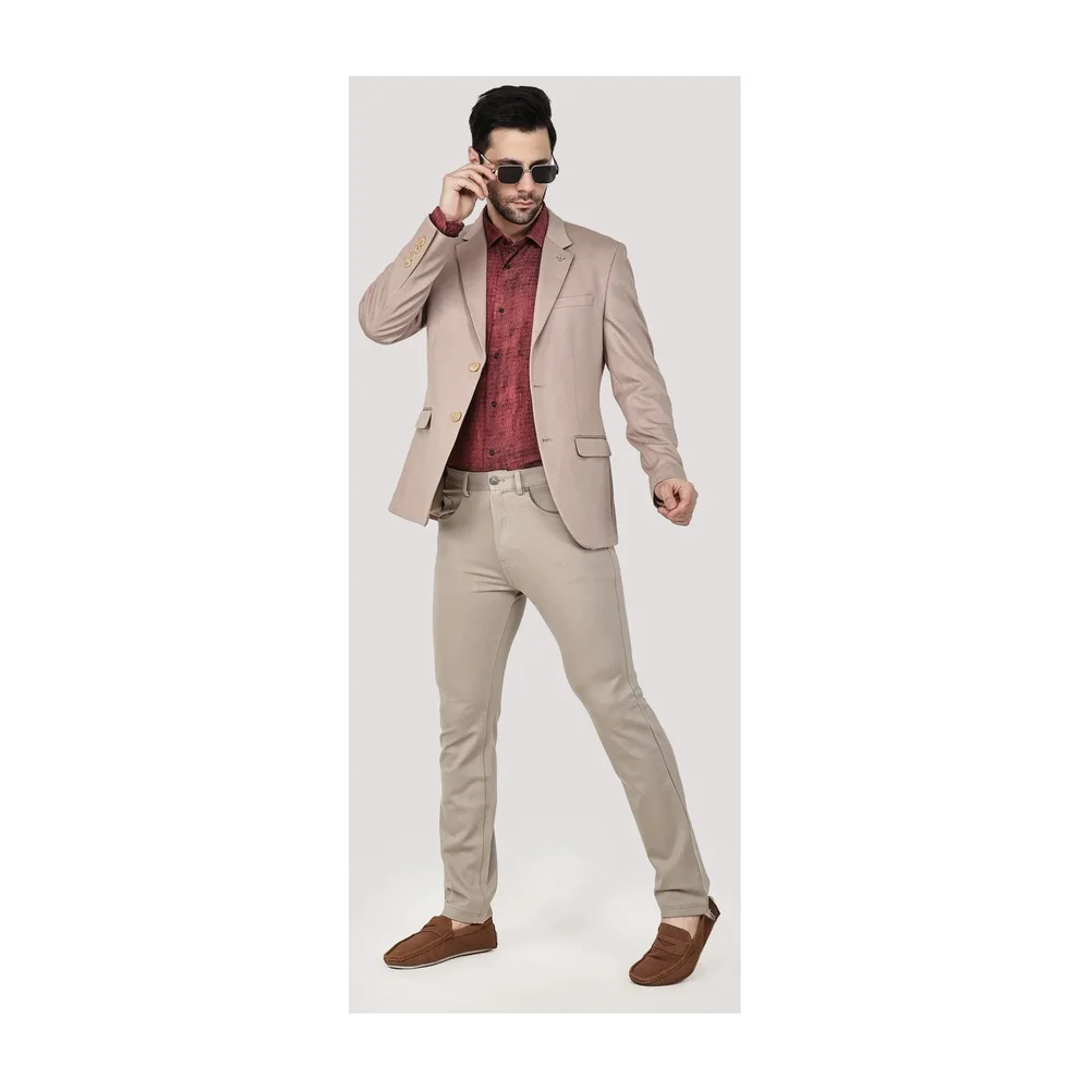Beige Comfort Blazer for Modern Professionals - Textiles & Apparel by House of United Industries Pvt. Ltd.