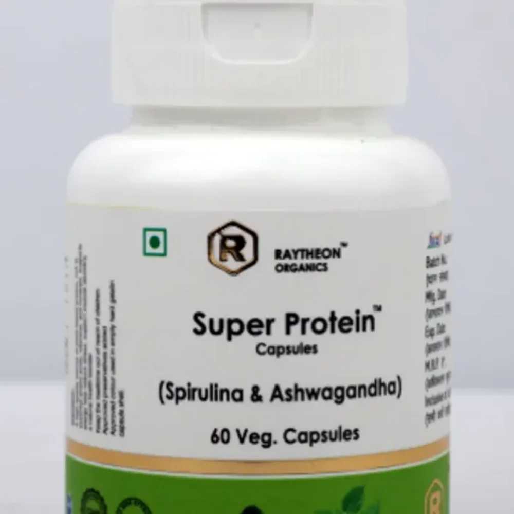 Raytheon Organics Super Protein Capsules with Spirulina & Ashwagandha - Healthcare & Medical by Raytheon Organics