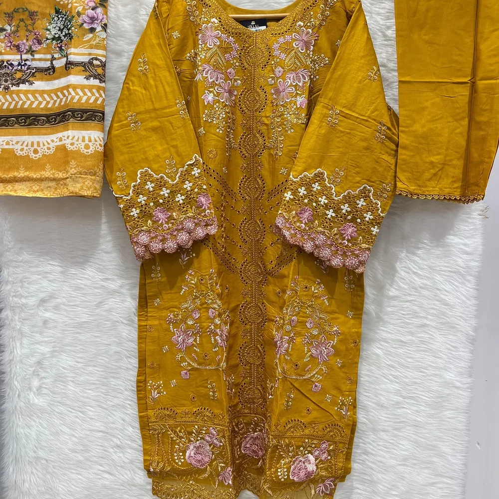 Embroidered Digital Print Lawn Kameez Dupatta Trouser Set - Textiles & Apparel by Ayzel Pvt. Ltd.