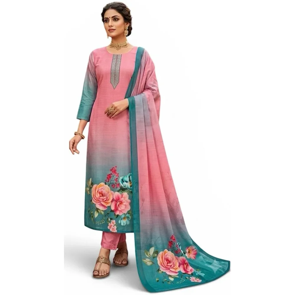 Silk Digital Print Handwork Suit Set - Textiles & Apparel by Trendz Collection