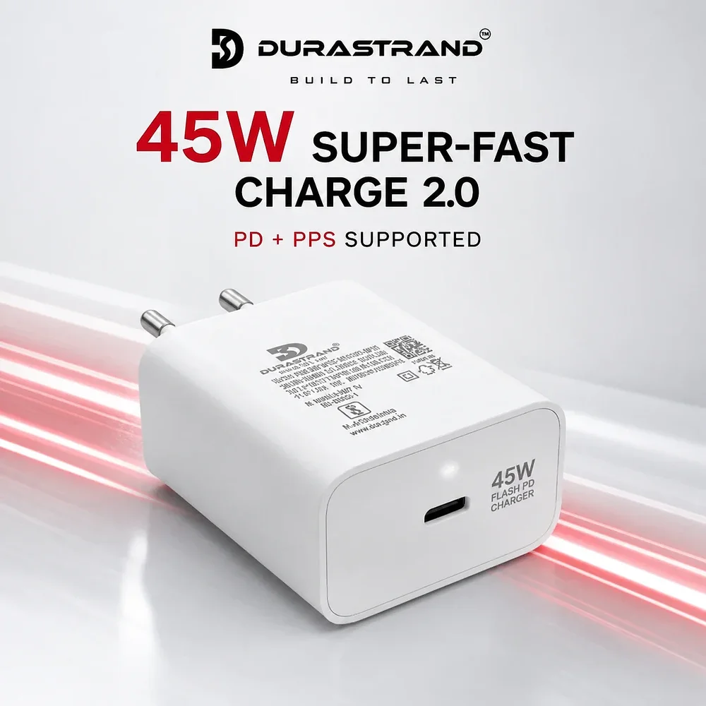 Durastrand 45W USB-C PD Wall Charger Adapter - Electronics & Electrical by Syncore Technologies