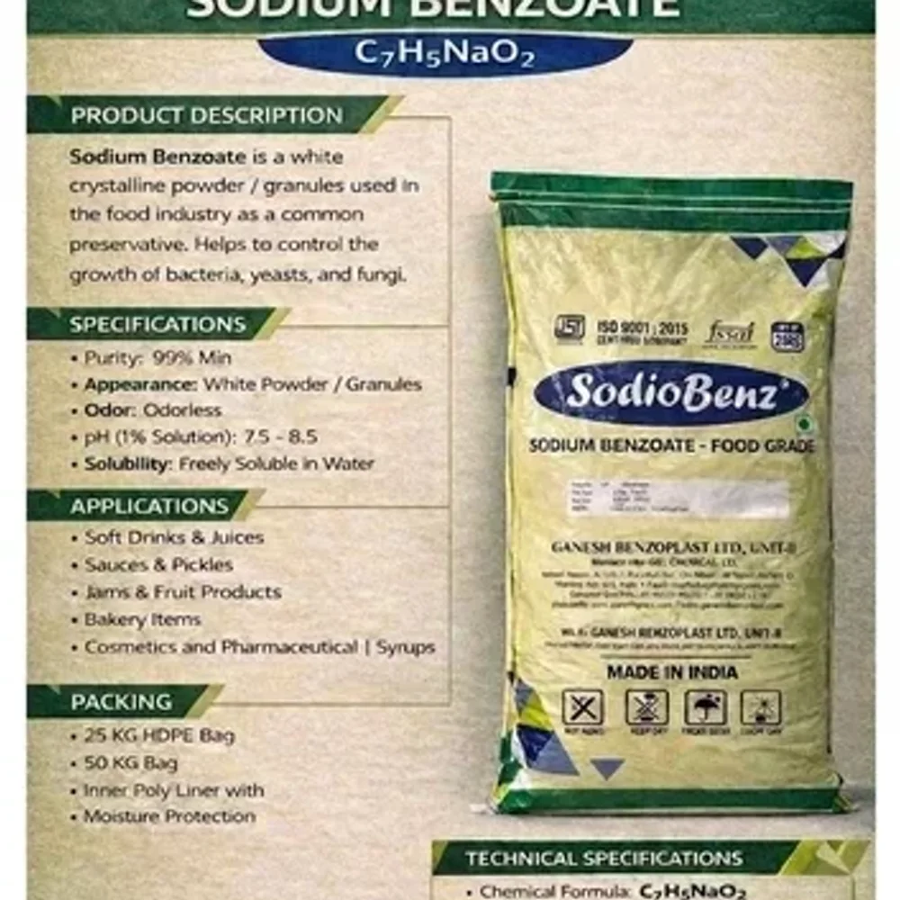 Sodium Benzoate Powder Food Grade - Chemicals & Raw Materials by Kamala Aahar Solution