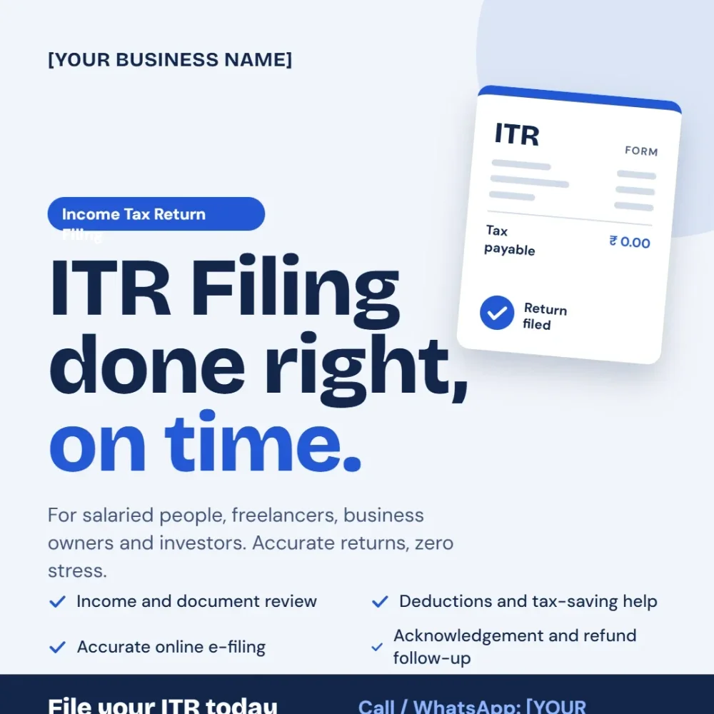 Online ITR Filing Service for Individuals - Business & Professional Services by Krishna Consultancy Services