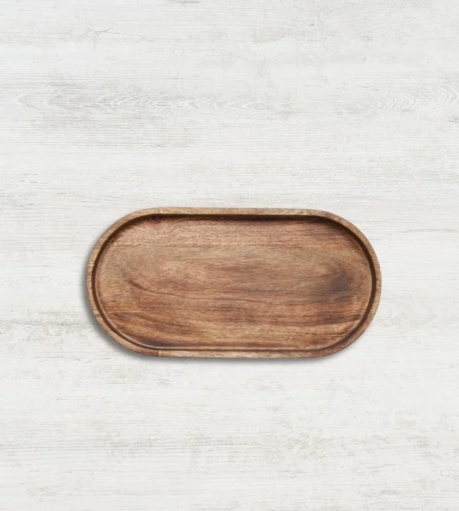 Mango Wood Oval Serving Tray 10x5 Inch - Home & Kitchen by Razvi Exports