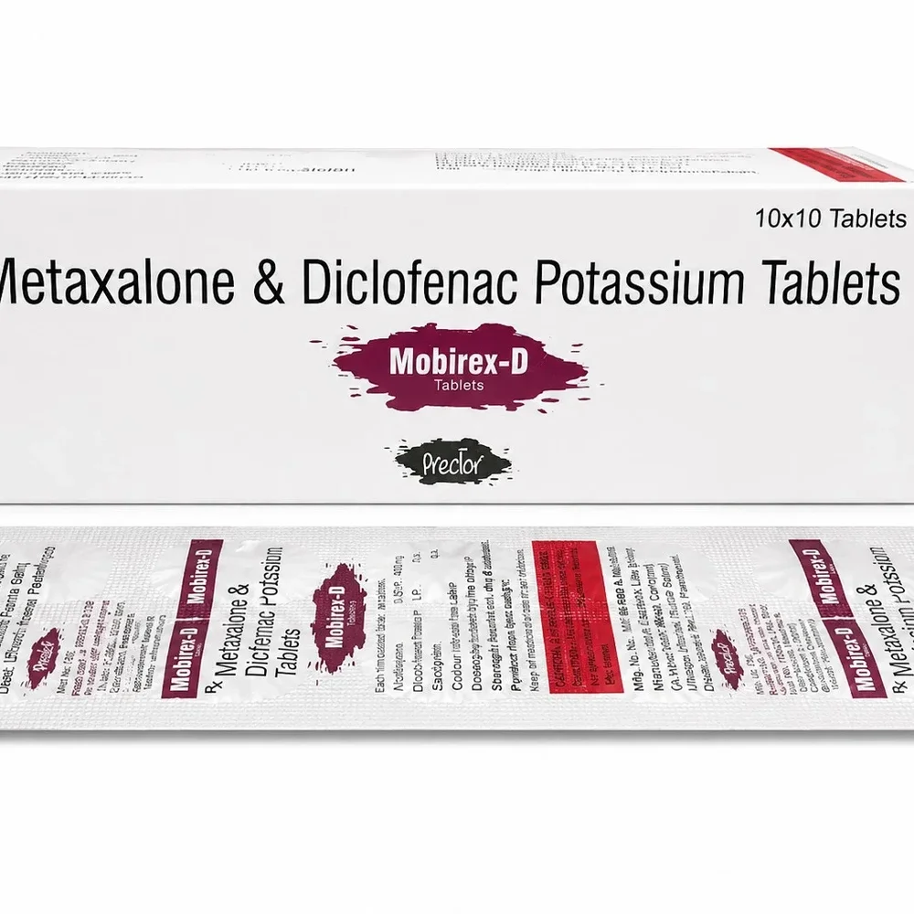 Mobirex-D Diclofenac Potassium 50 mg Metaxalone 400 mg Tablets - Healthcare & Medical by Prector Lifesciences