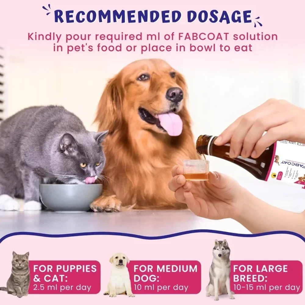 FABCOAT Liquid Vitamin Supplement for Dogs and Cats - Healthcare & Medical by Kapil Pharma