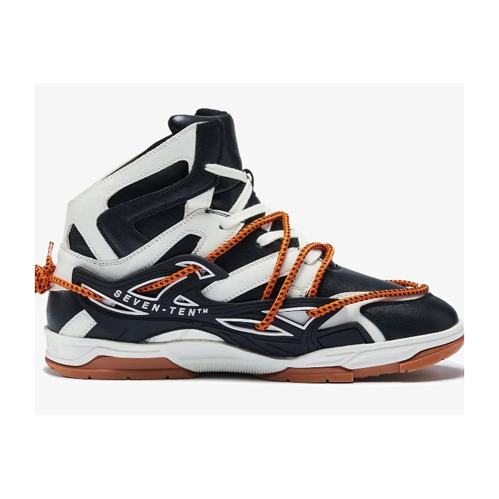 Orange Color Block High-Top Vegan Sneakers - Footwear, Bags & Leather Goods by Disruptive Fashion Pvt. Ltd.