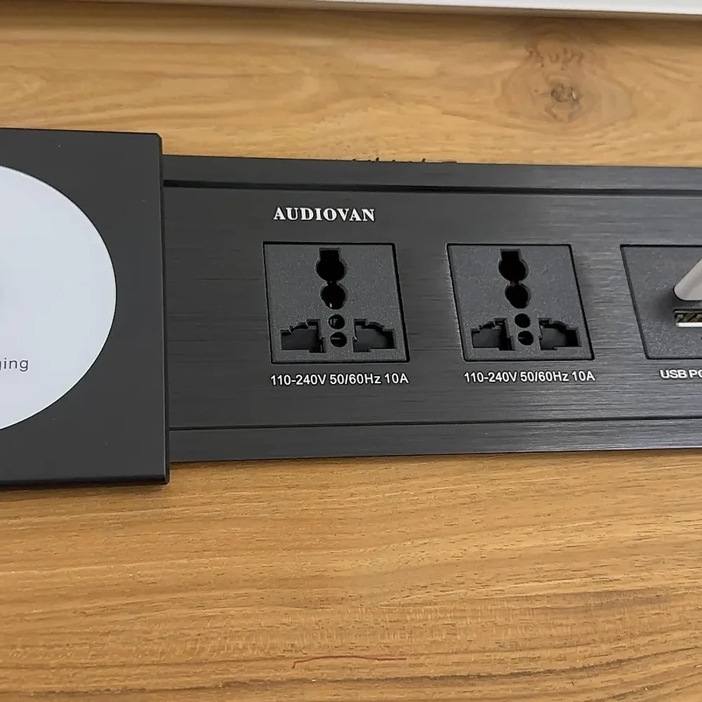 Black Wireless Slider Conference Table Box - Electronics & Electrical by Audiovan Tech Mumbai