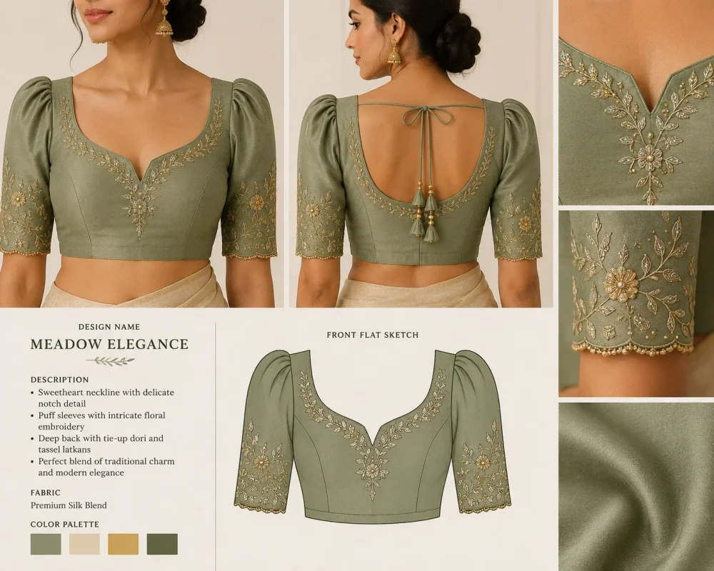 Custom Blouse Neck and Sleeve Design Service - Textiles & Apparel by Shaheedha Tailors