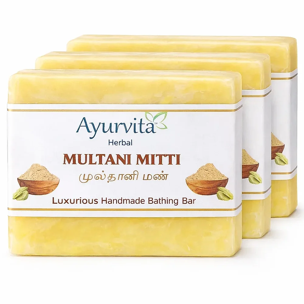 Ayurvita Herbal Handmade Bath Soap Multani Mitti 125gm Bar - Beauty & Personal Care by Ayurvita Life Pvt. Ltd.