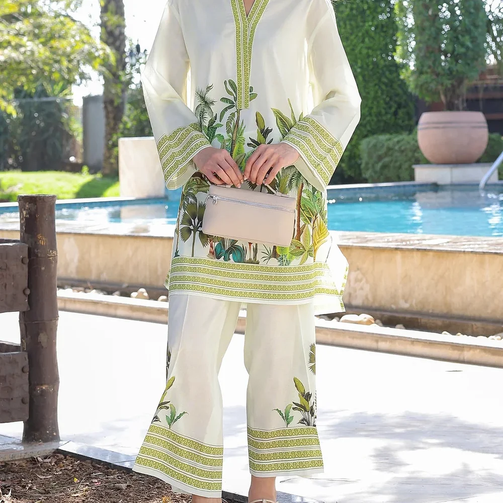 Digital Printed Cambric Linen Kurta and Pants Set - Textiles & Apparel by Ayzel Pvt. Ltd.
