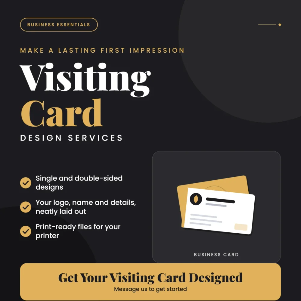 Corporate Professional Visiting Card Design Service - Business & Professional Services by Krishna Consultancy Services