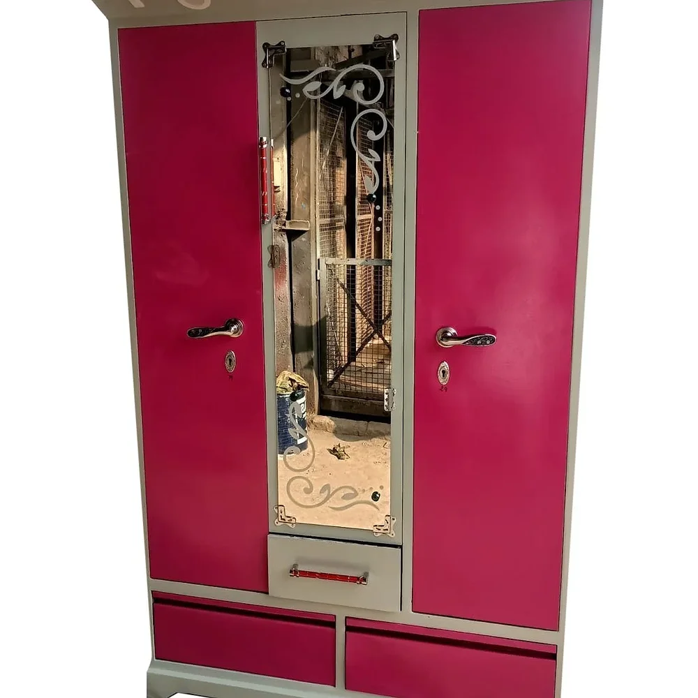 Pink Triple Door Mirror Almirah - Furniture & Interiors by M/S. Atika Safe