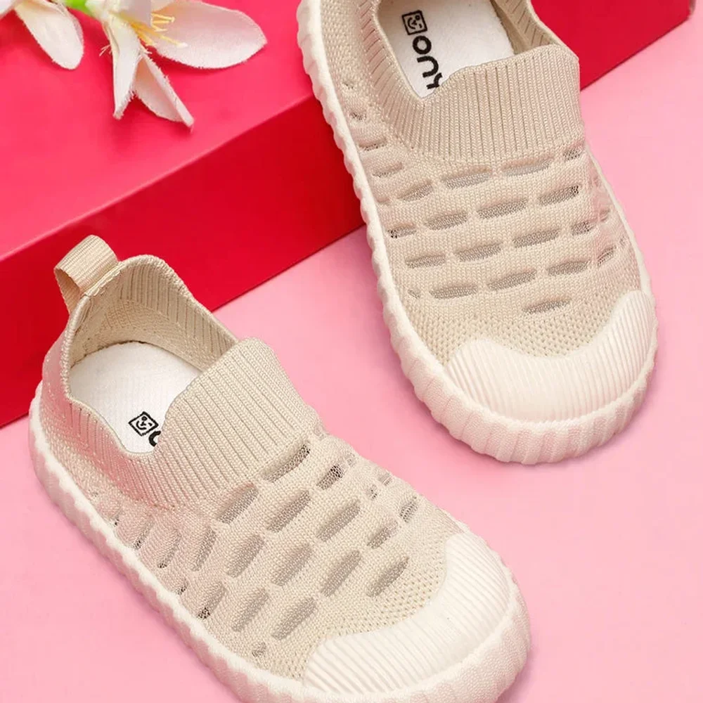 Unisex Toddlers' Beige First Step Shoes - Footwear, Bags & Leather Goods by Parmar Brothers