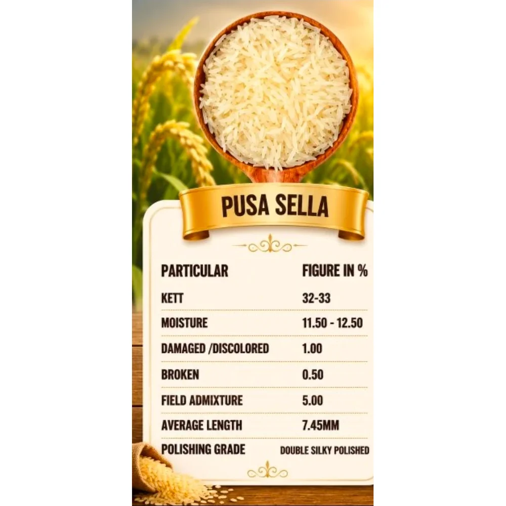 Pusa Sella Rice for Supply - Food & Agriculture by The Indian Universal EXIM