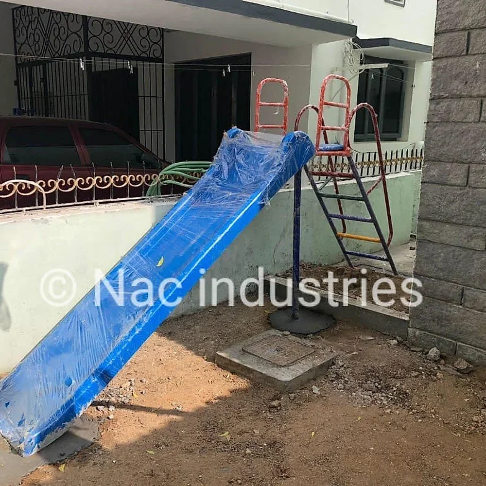 NAC Blue Fibreglass Straight Playground Slide - Sports, Toys & Games by Nac Industries