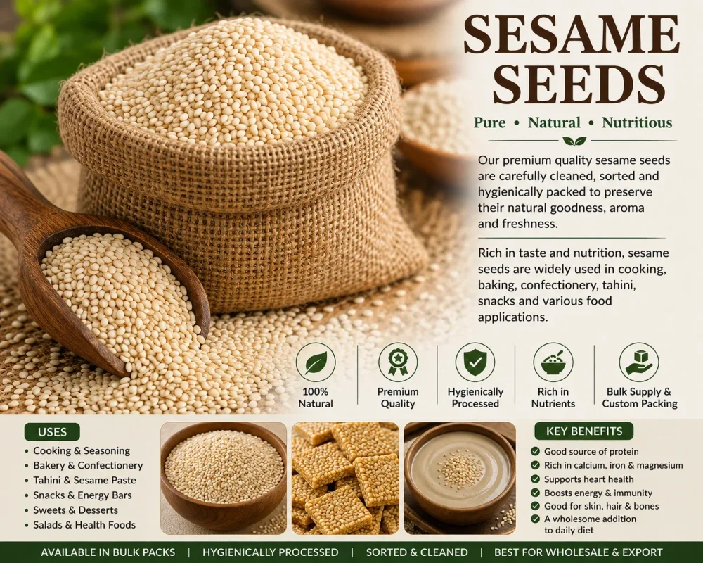 Premium Cleaned Sesame Seeds - Food & Agriculture by PranExpo