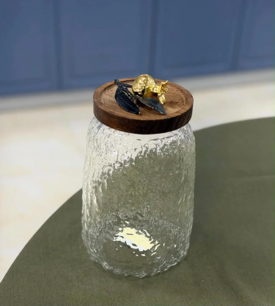 Glass Jar with Wood Lid - Home & Kitchen by Indian Aura Crafts Expo