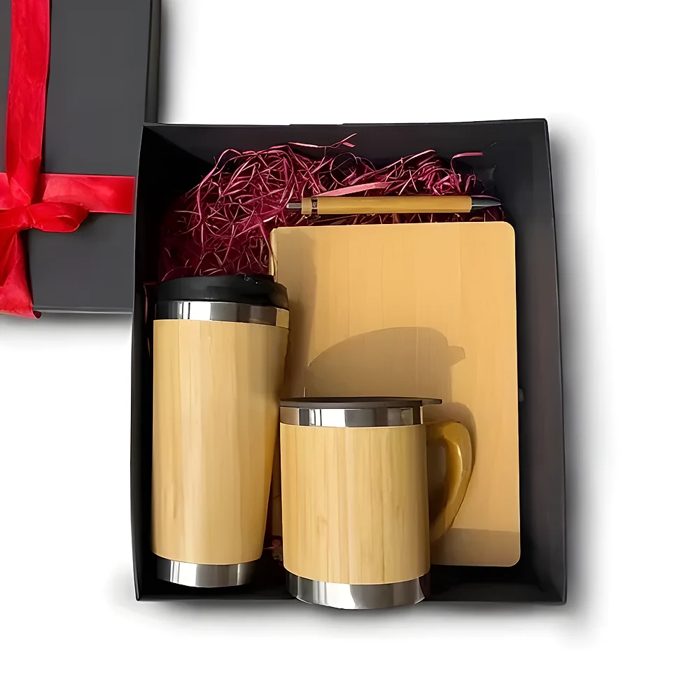 Bamboo Stationery and Water Bottle Gift Set - Handicrafts & Gifts by Dakshatam Enterprises Pvt. Ltd.