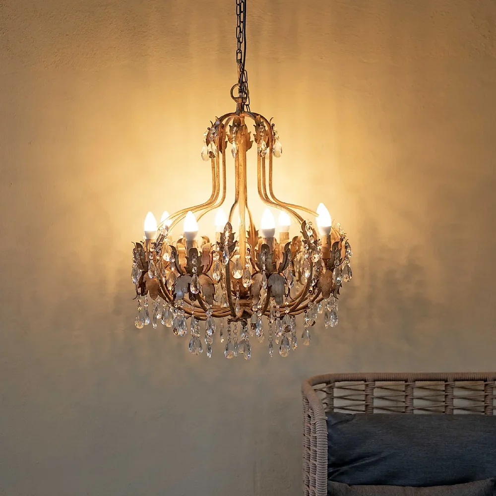 Metal Crystal Chandelier Wall Light - Furniture & Interiors by Wooden Owl Design Pvt. Ltd.