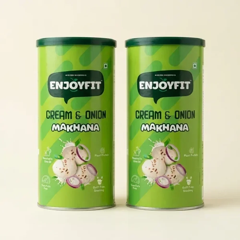 ENJOYFIT Cream And Onion Makhana Roasted Snacks Pack of 2 - Food & Agriculture by Mukesh Trading Co.