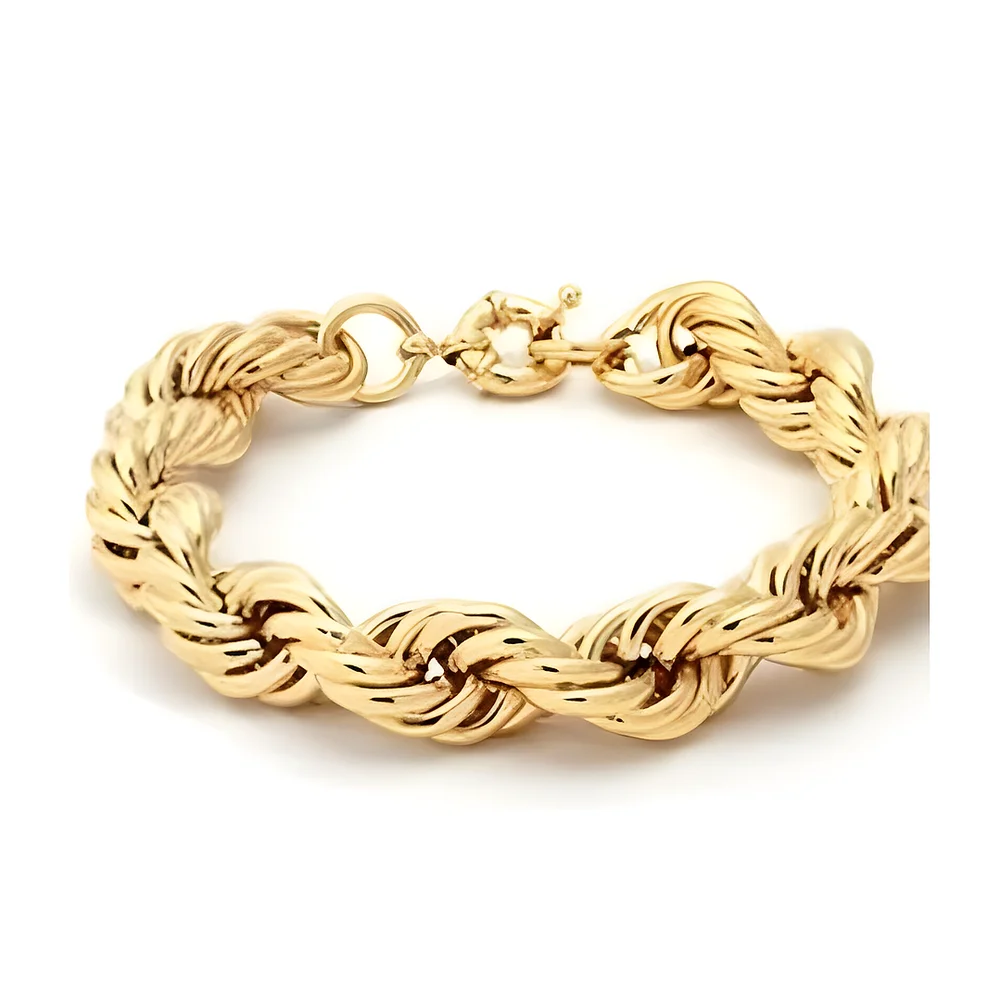 Gold Plated Rope Style Brass Bracelet - Gems & Jewelry by Jaya Jems Impex