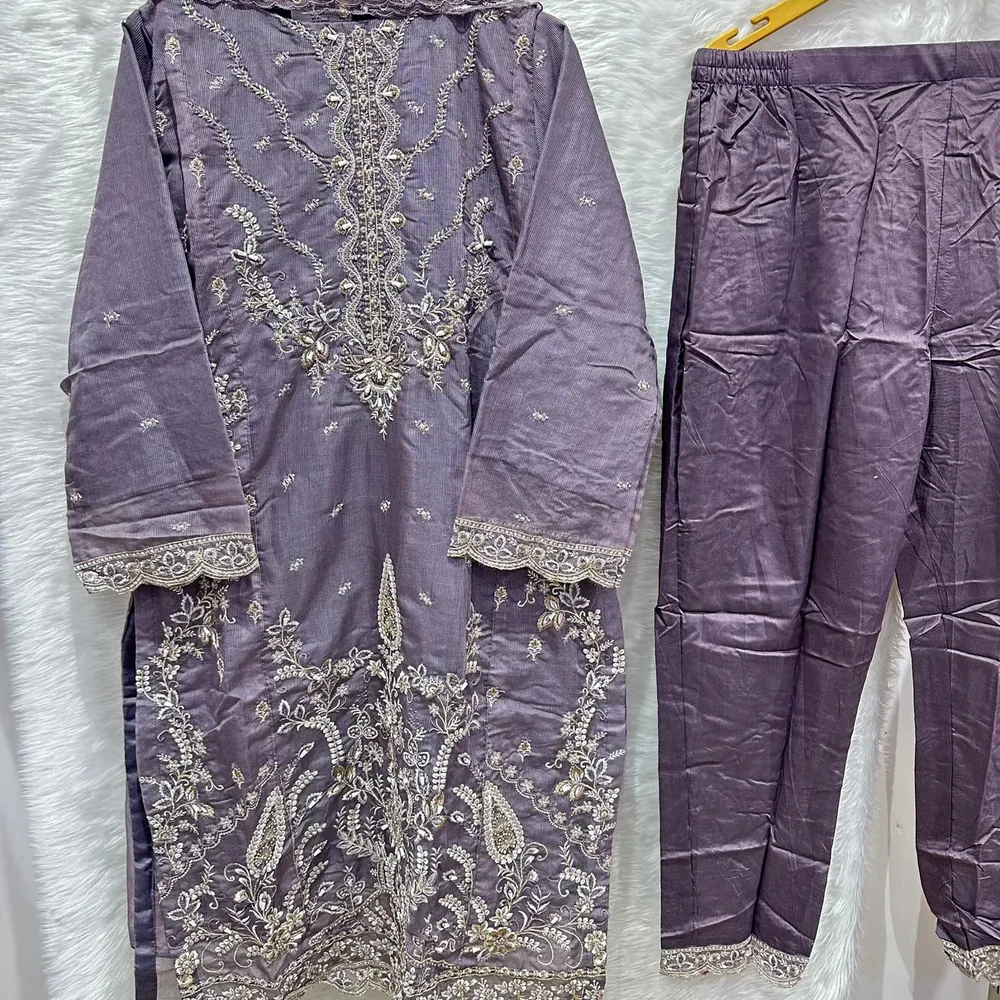 Embroidered Silk Suit Set - Textiles & Apparel by Ayzel Pvt. Ltd.