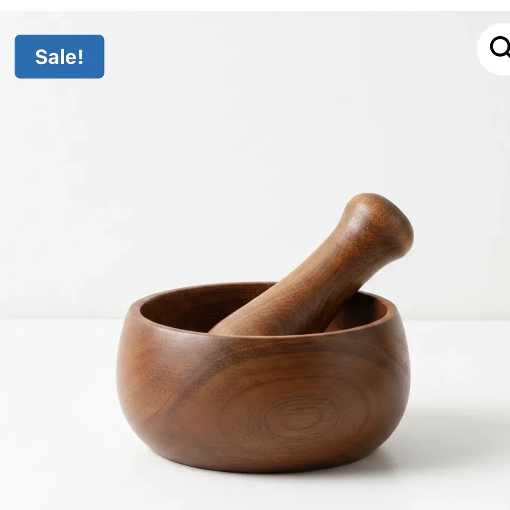 Acacia Hardwood Mortar and Pestle Set - Home & Kitchen by Razvi Exports