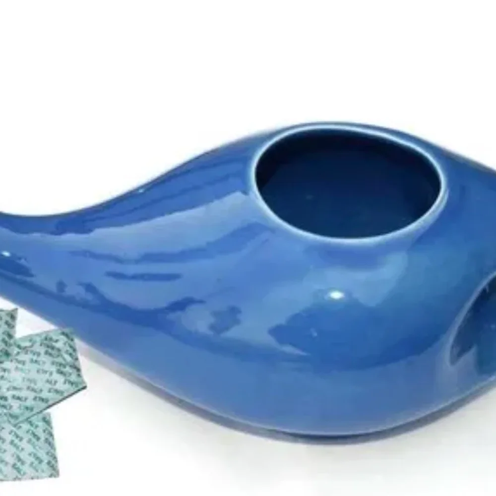 Blue Ceramic Neti Pot for Clinical Use - Healthcare & Medical by Navya Overseas