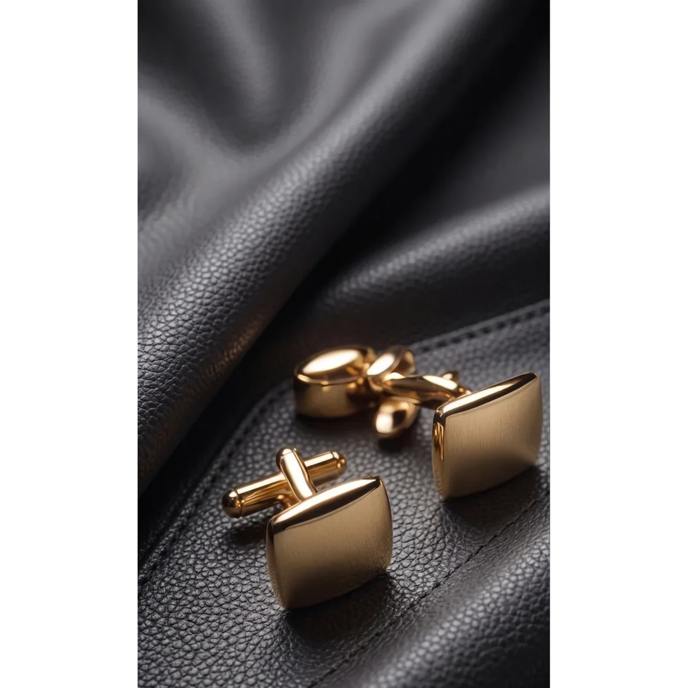 Brushed Gold Cufflinks - Gems & Jewelry by G M Apparels