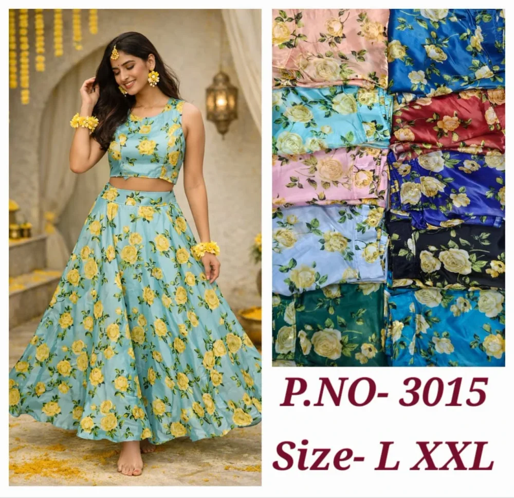 Satin Tissue Top Skirt Set - Textiles & Apparel by Nikita Fabrics and Apparel