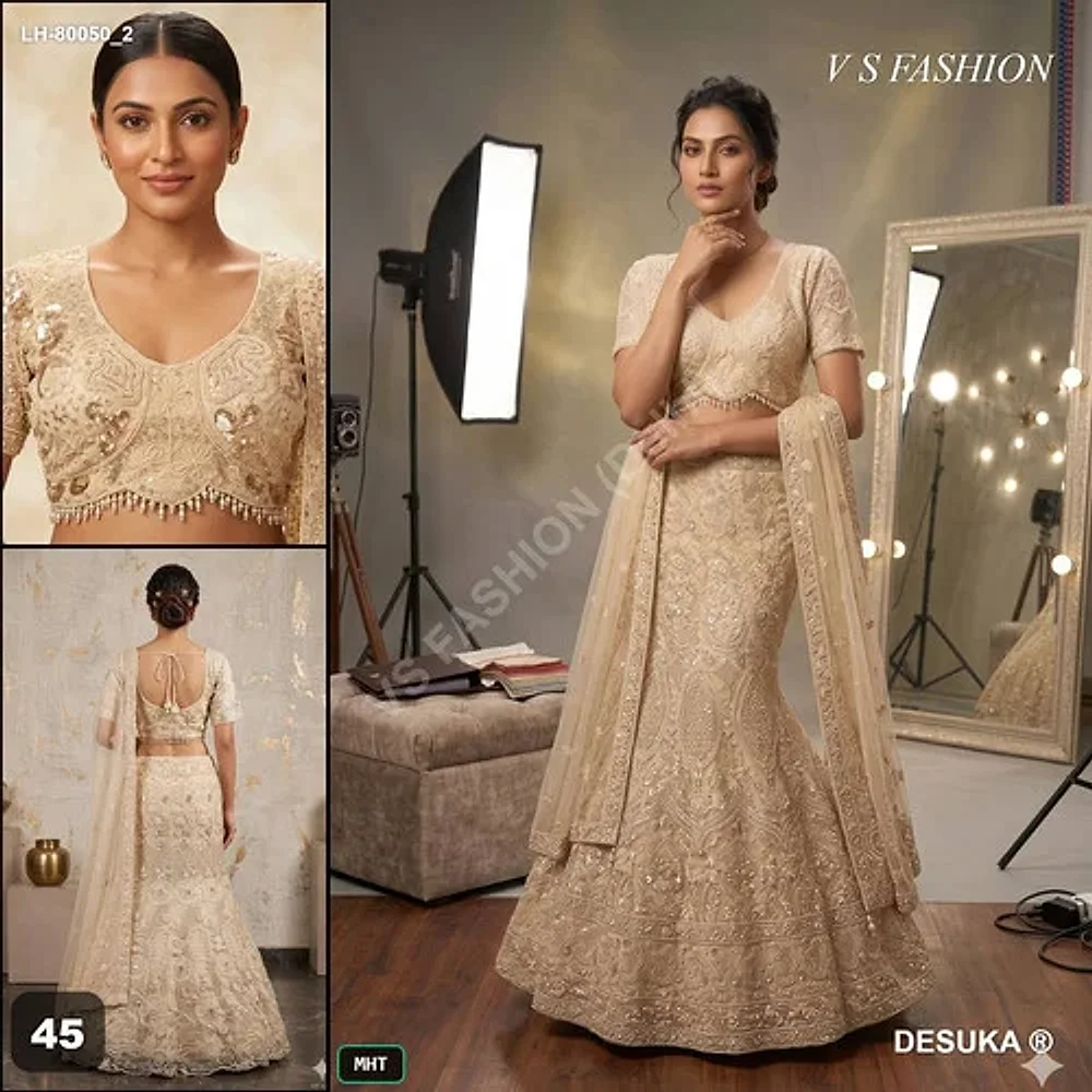 Mermaid Style Lehenga - Textiles & Apparel by Bhat Shawl Collection