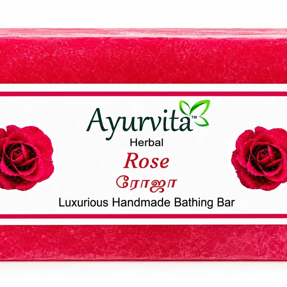 Ayurvita Herbal Rose Bath Soap Bar - Beauty & Personal Care by Ayurvita Life Pvt. Ltd.