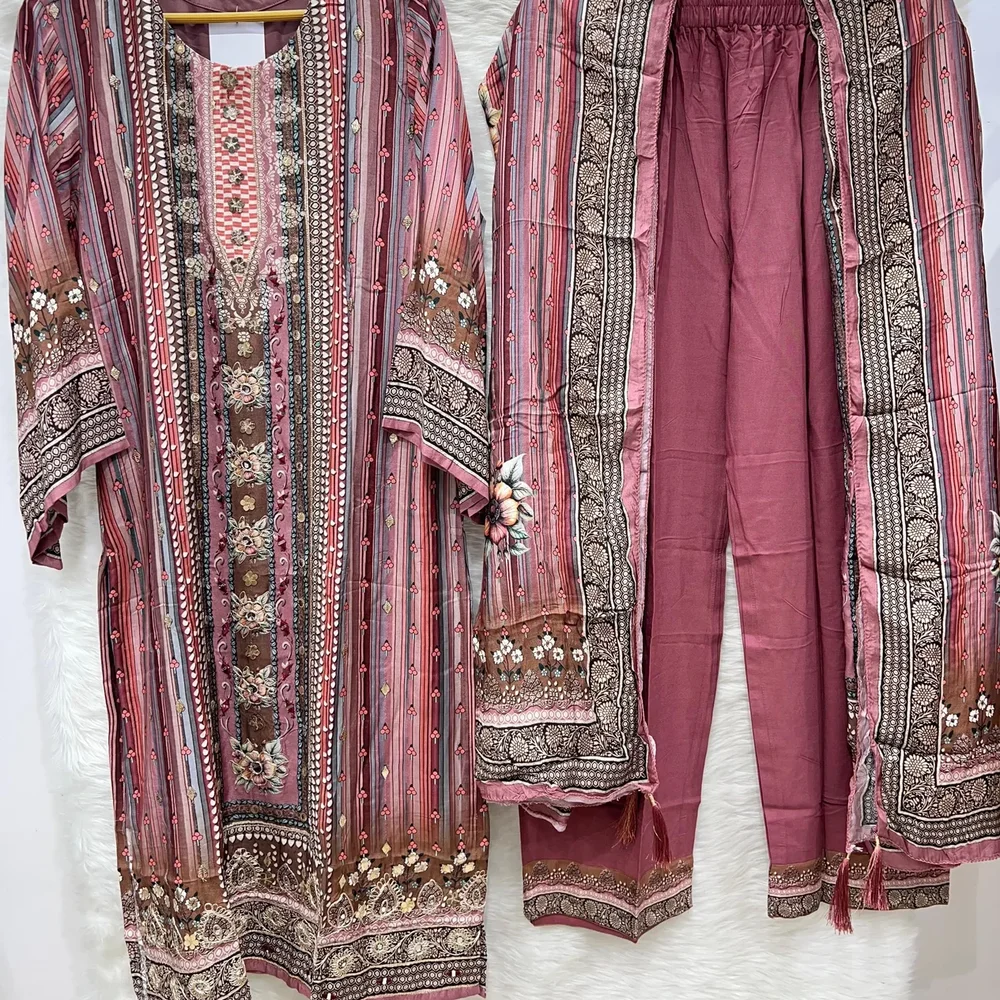 Printed Rayon Muslin Ethnic Wear Set - Textiles & Apparel by Ayzel Pvt. Ltd.