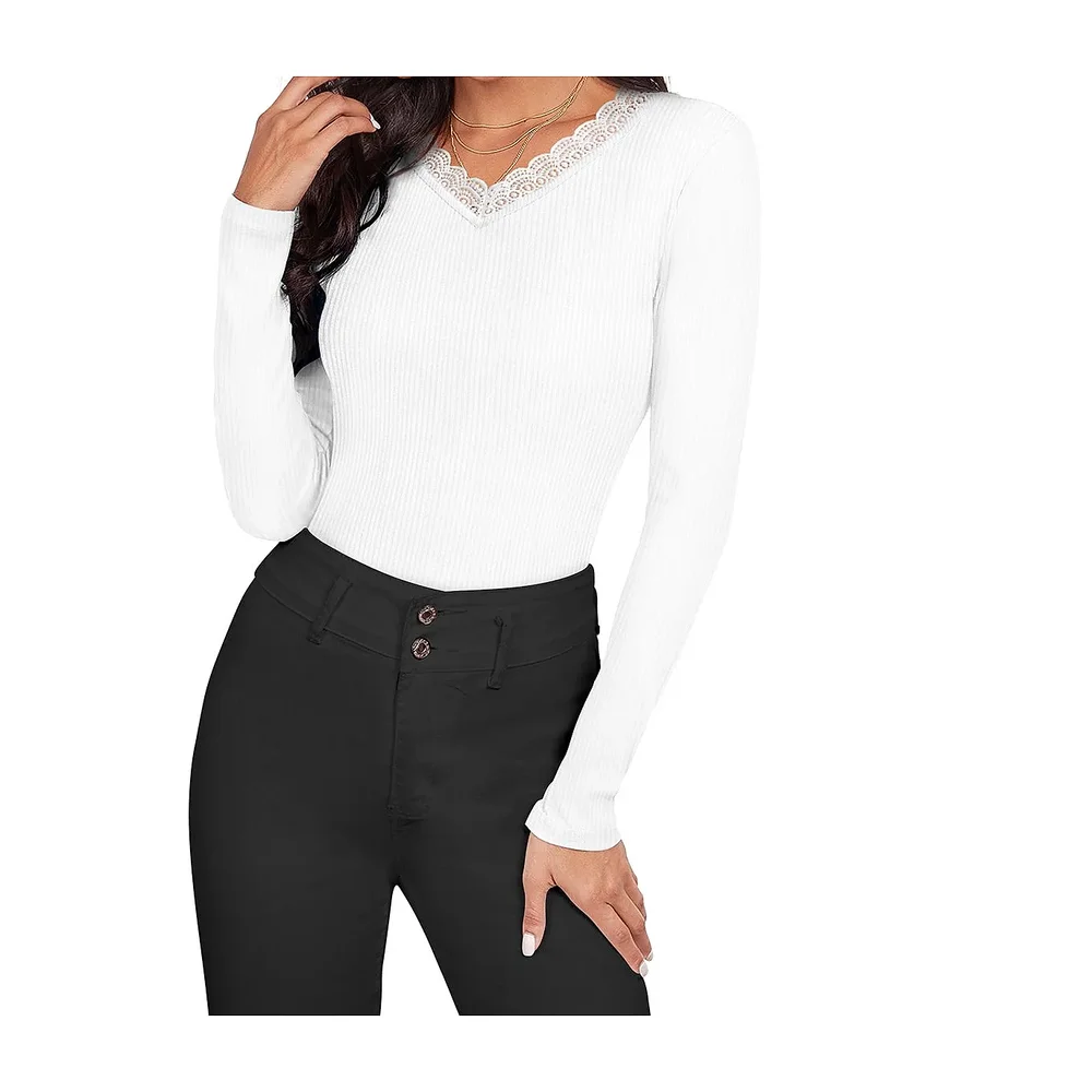 White Round Neck Full Sleeve T-Shirt XL - Textiles & Apparel by Cara Exim