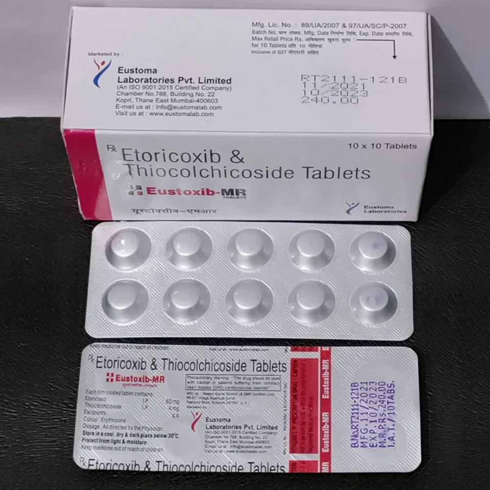 Etoricoxib Thiocolchicoside Tablet - Healthcare & Medical by Eustoma Laboratories Pvt. Ltd.