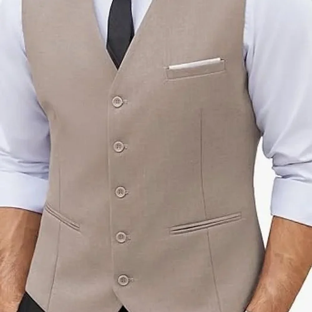 Men's Tailored Slim-Fit Mocha Waistcoat - Textiles & Apparel by G M Apparels