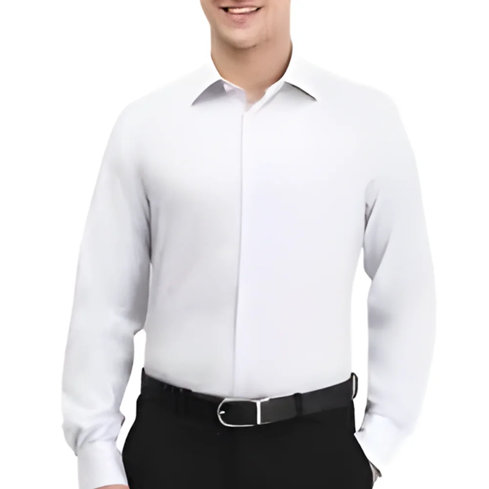White Regular Fabric Dress Shirt - Textiles & Apparel by Singh Sahab Industries