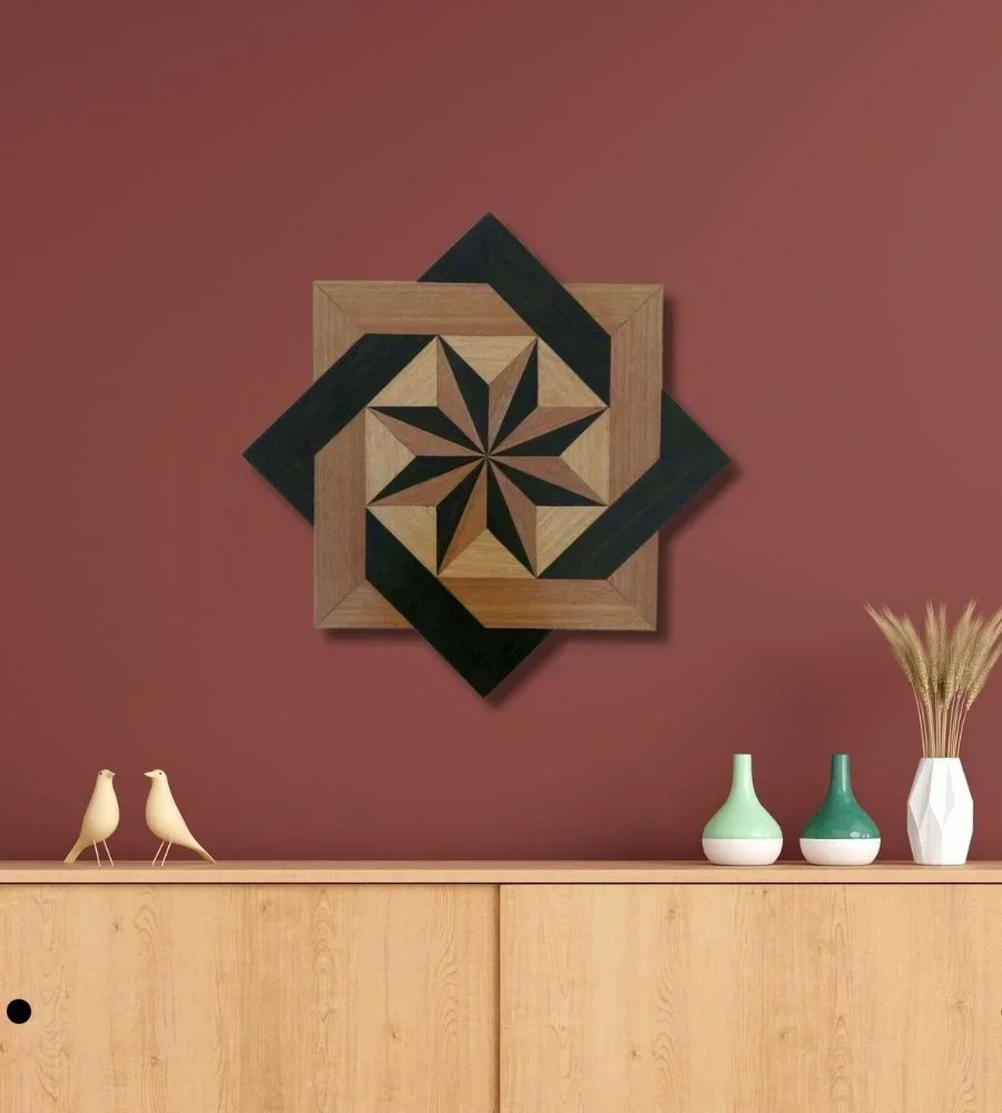 Multicolor Handcrafted Wood Wall Panel with Celtic Design - Home & Kitchen by Razvi Exports