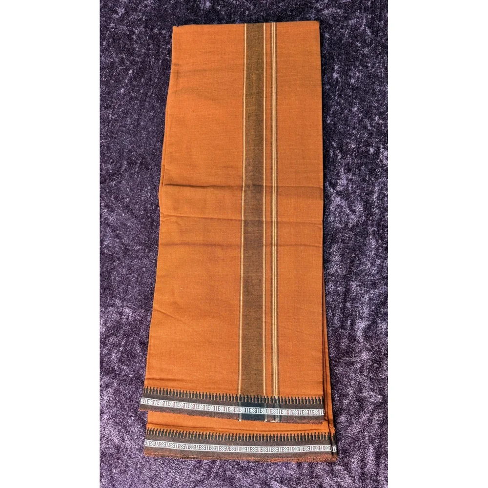 Men Brown Cotton Dhoti - Textiles & Apparel by Ains Overseas