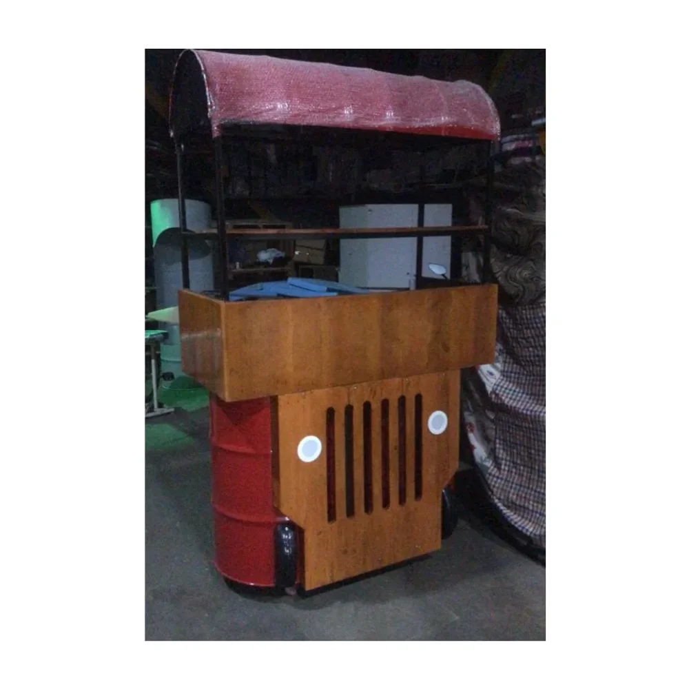 Portable Cylindrical Barrel Display Counter with Light - Machinery & Equipment by Upcycle Furnishing India